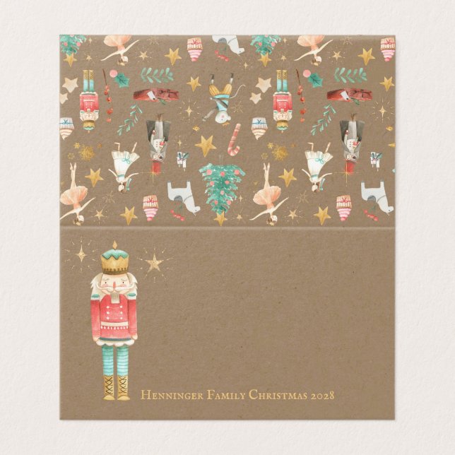 Kraft Everything Nutcracker Christmas Place Card (Outside Unfolded)