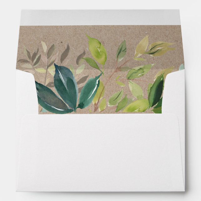 Kraft Foliage Wedding Invitation Envelopes (Back (Bottom))