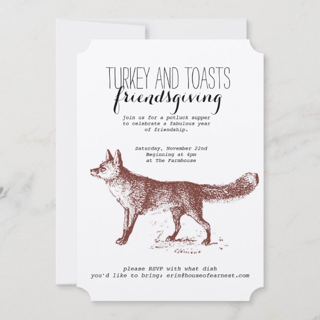 Kraft Fox Friendsgiving Invitation (Front)