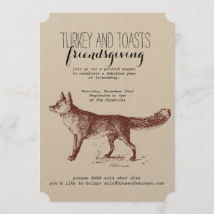 Kraft Fox Friendsgiving Invitation