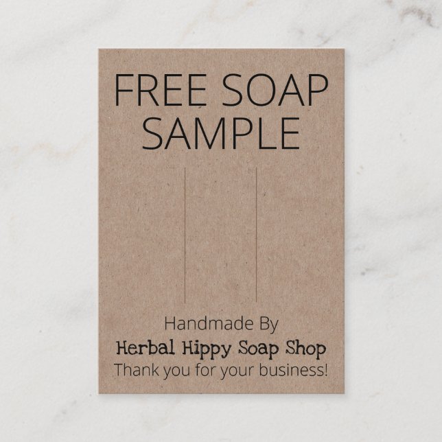 Kraft Free Sample Soap Holder Display Card (Front)
