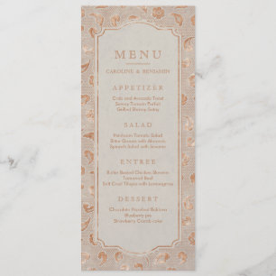 Kraft gold Lace rustic country wedding menu