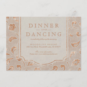 Kraft gold Lace rustic country wedding reception Enclosure Card