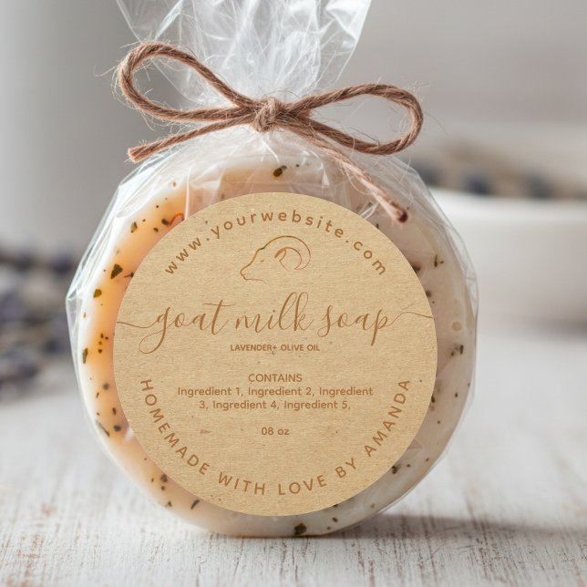 kraft homemade goat milk soap label (Creator Uploaded)