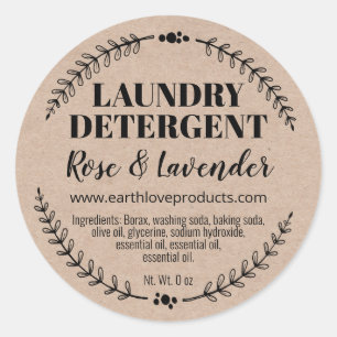 Kraft Homemade Organic Laundry Detergent Labels