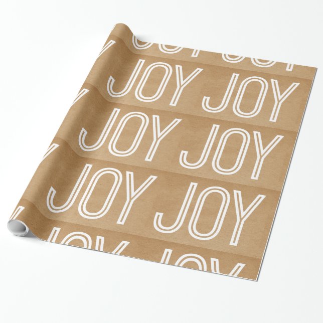 Kraft Joy Wrapping Paper, Tan Paper (Unrolled)