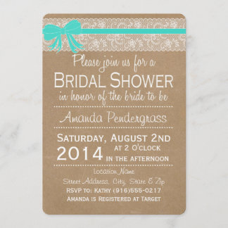 Kraft Lace Bridal Shower Invitation