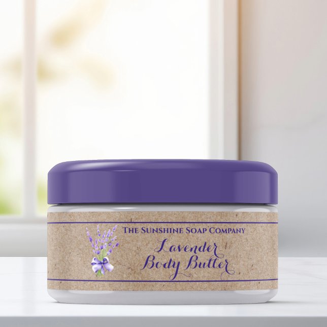 Kraft Lavender Body Butter jar label 1 x 7.25 (Creator Uploaded)