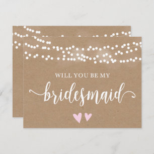 Kraft Lights Will You Be My Bridesmaid Invitation