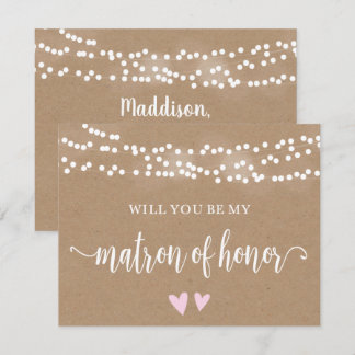 Kraft Lights Will You Be My Matron Of Honour Invitation