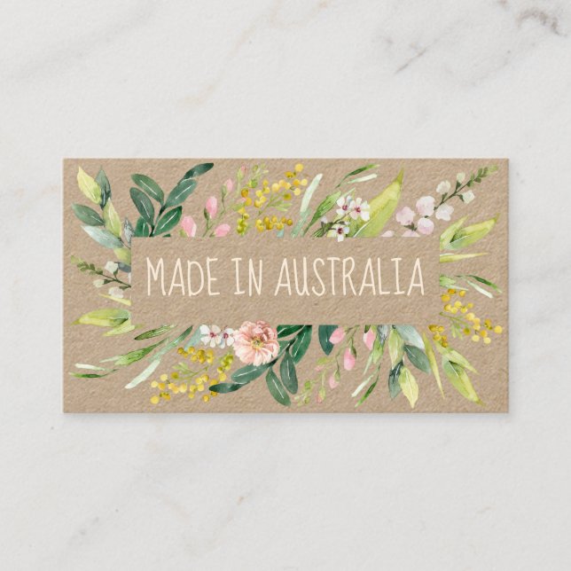 Kraft Made In Australia Native Spring Blooms Business Card (Front)