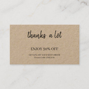 Kraft Minimal Thank You Discount Rewards Card