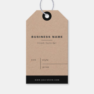 Kraft Minimalist Business Name Price Hang Tags