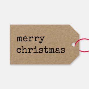 Kraft mInimalist Merry Christmas Gift Tags
