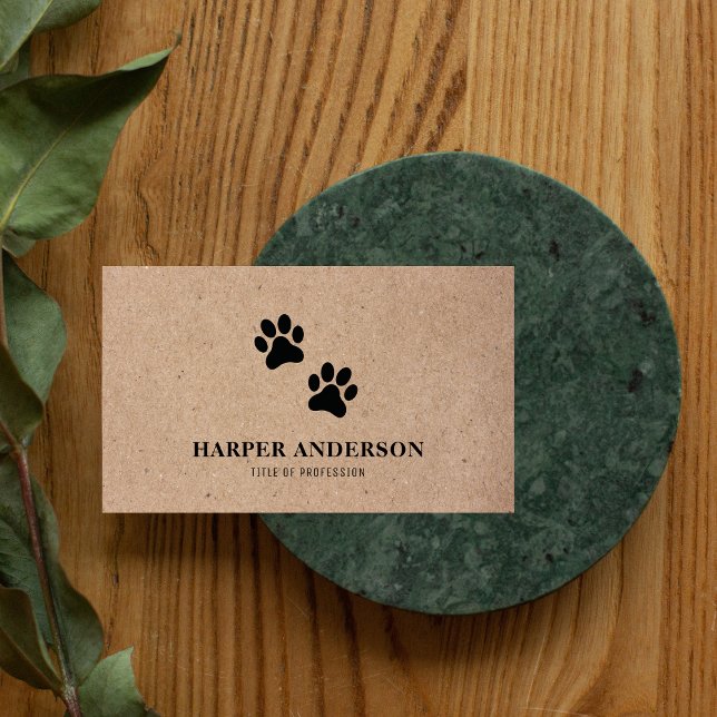Kraft Modern Beauty Simple  Pet Care Professional Business Card (Creator Uploaded)