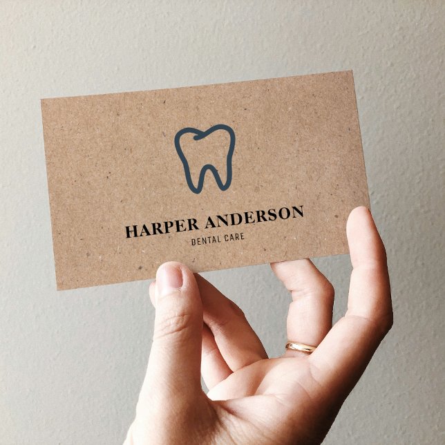 Kraft Modern Black Professional Dental Care Business Card (Creator Uploaded)