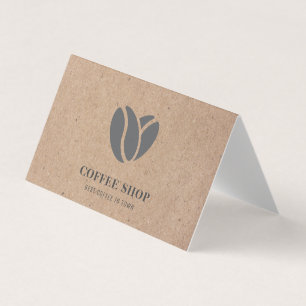 Kraft Modern Coffee Shop Black Professional Business Card