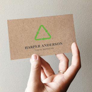 Kraft Modern Green Eco Recycle Professional Business Card