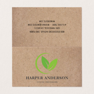 Kraft Modern Minimal Green Eco Professional Business Card