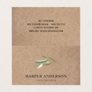 Kraft Modern Minimal Green Olive Tree Professional Business Card