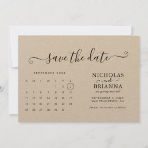 Kraft Modern Minimalist Budget Calendar Chic Save The Date