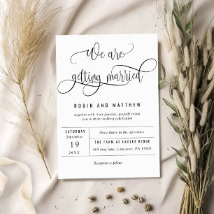 Kraft Modern Rustic We Are Getting Married Wedding Invitation