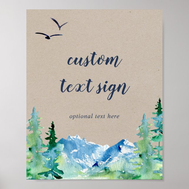 Kraft Mountain Cards & Gifts Custom Text Sign (Front)
