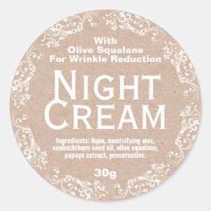 Kraft Night Cream Moisturizer Lotion Classic Round Sticker