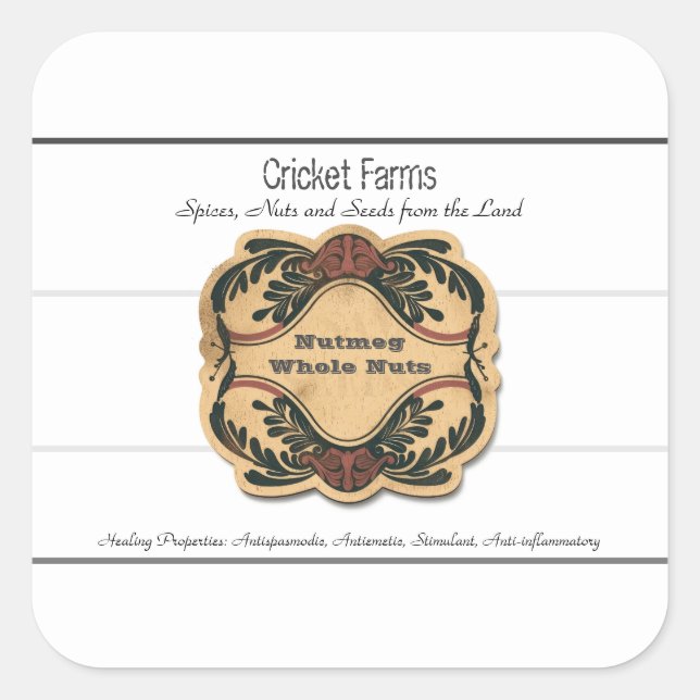 Kraft Orante Simple Template Stripes  Square Sticker (Front)