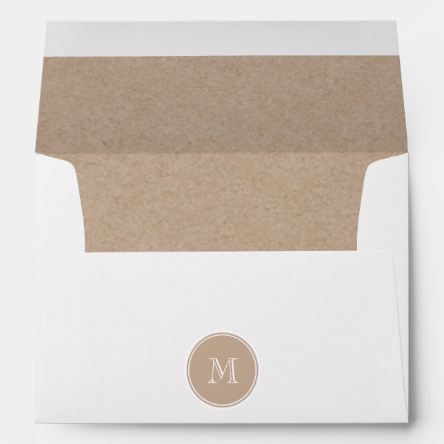 Kraft Paper Background Monogram Envelope (Back (Bottom))