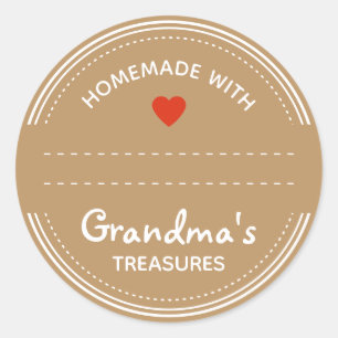 Kraft Paper Brown Jar Labels Blank Text Box Heart