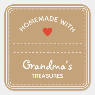 Kraft Paper Brown Jar Labels Blank Textbox Heart