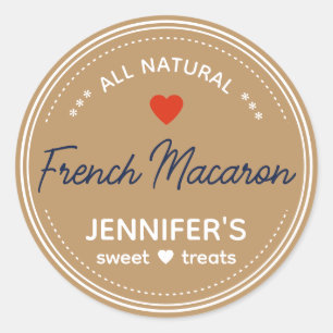 Kraft Paper Brown Jar Labels Handwritten Heart