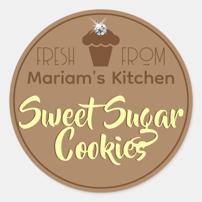 Kraft Paper Brown Rustic Cupcake Cake Pastry Label (Front)