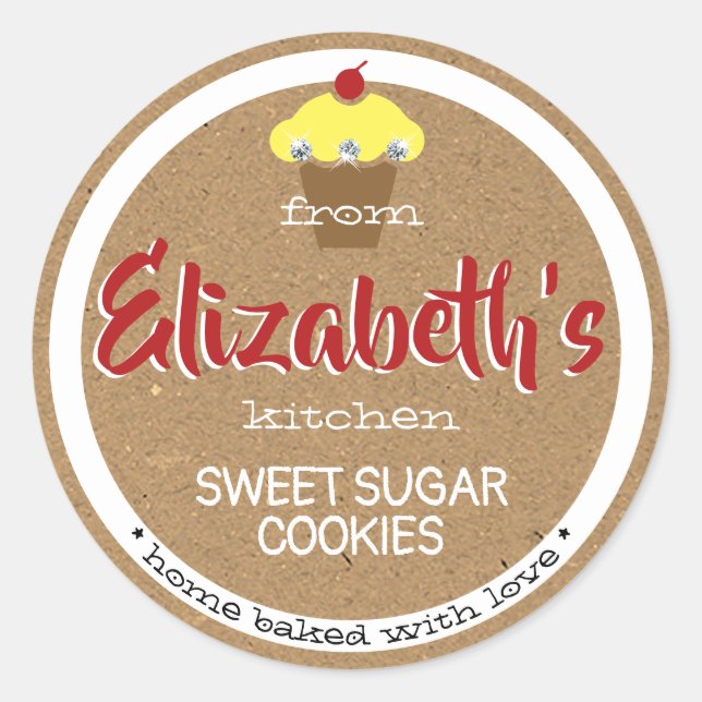 Kraft Paper Brown Sweet Cupcake Baking Labels  (Front)