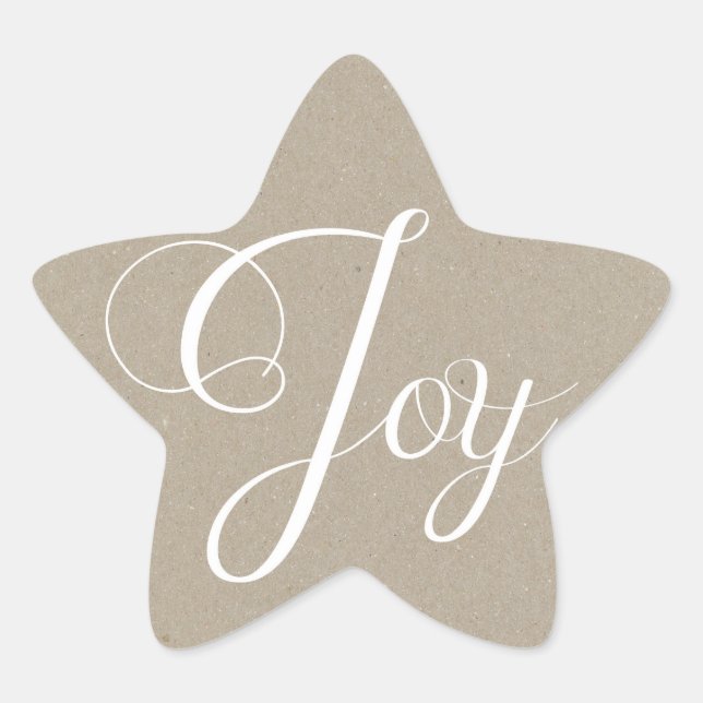 Kraft Paper Christmas Joy Holiday Stickers (Front)