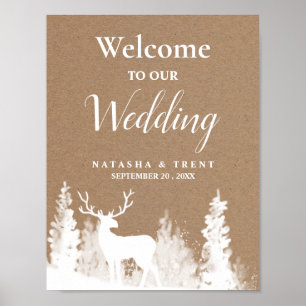 Kraft Paper Christmas Wedding Welcome Sign