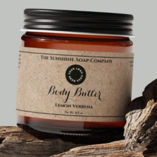 Kraft Paper Cosmetics Jar Label with Logo
