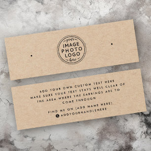 Kraft paper custom logo stud earring display card