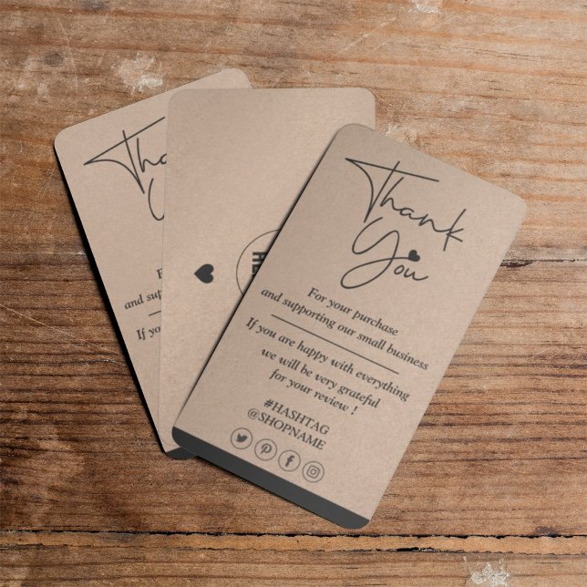 Kraft paper custom logo thank you business card (Creator Uploaded)