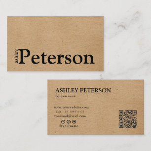 Kraft paper custom logo thank you business card