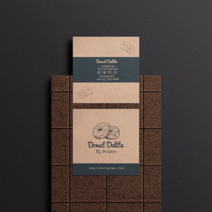 kraft Paper Doughnut Square Business Card