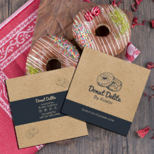 kraft Paper Doughnut Square Business Card