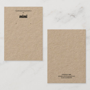 Kraft Paper Earring Display  Business Card