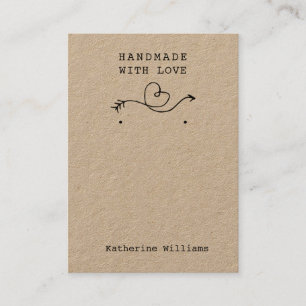 Kraft Paper Earring Display Handmade with Love Business Card