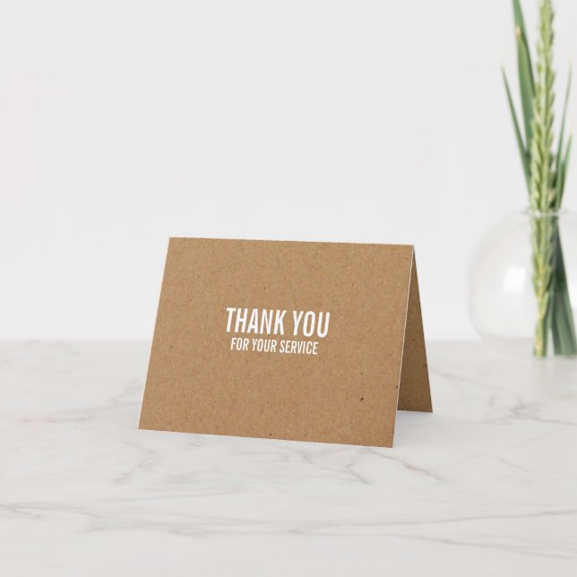 Kraft Paper Effect, Employee Thank You Card (Front)