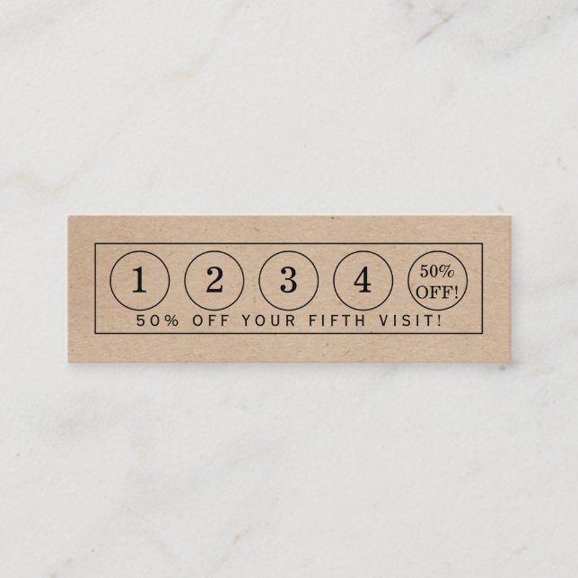 Kraft Paper Effect Strip - Loyalty Card (Front)