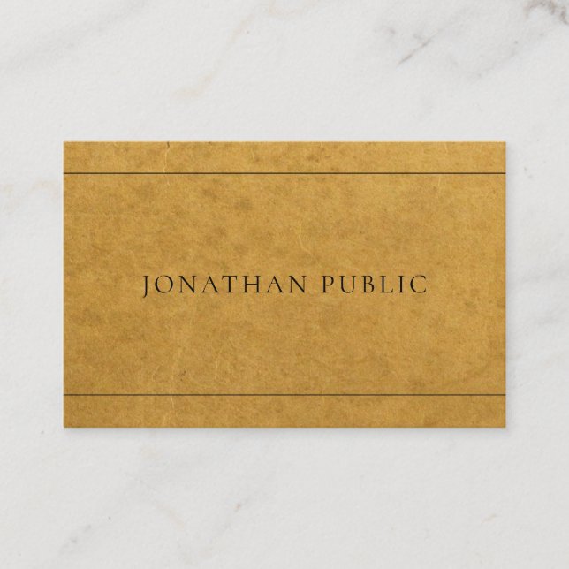 Kraft Paper Effect Tasteful Professional Design Business Card (Front)