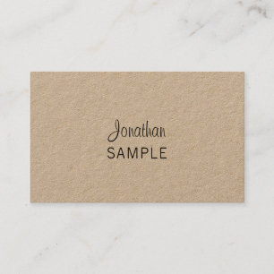 Kraft Paper Elegant Script Modern Unique Trendy Business Card