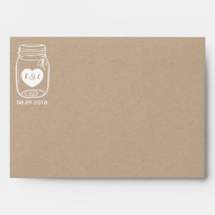 Kraft Paper Envelope Mason Jar Wedding